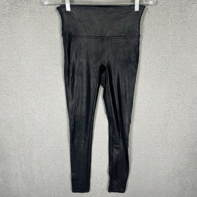 Spanx Leggings Womens Medium Black Faux Leather High Rise Skinny